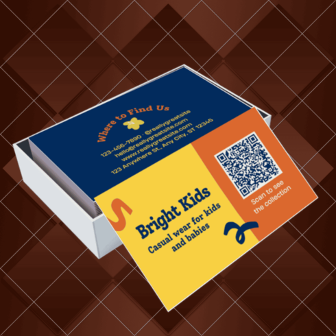 Business Card for Bright & Comfy Kids Clothing cover image.