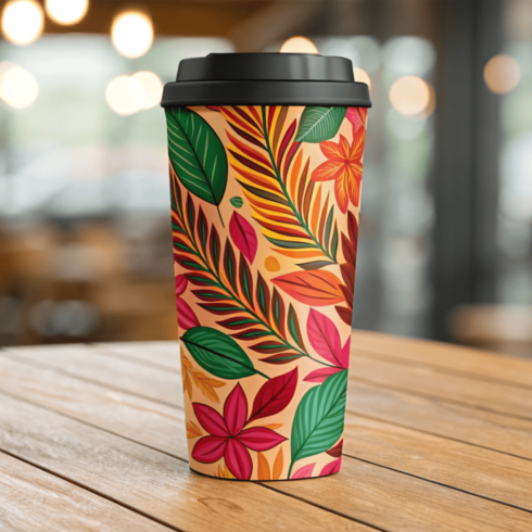 "WanderSip Multicolor Travel Mug Mockup Set" cover image.