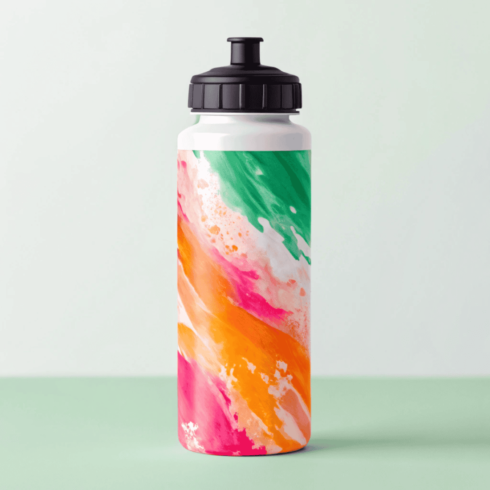 MultiTone Water color Paint Water Bottle Mockup Set cover image.