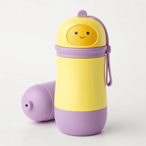 "Bright Yellow–Purple Baby Bottle Duo Mockup for Branding & Packaging" cover image.