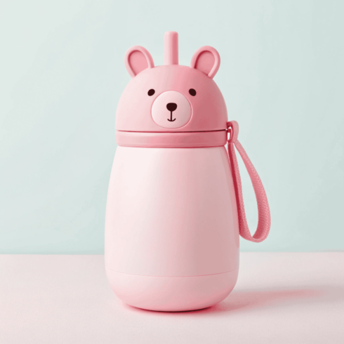 "Adorable Soft Pink Baby Feeder Bottle Mockup Pair" cover image.
