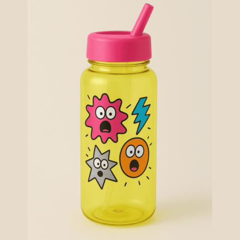 “Colorful Transparent Water Bottle Pair Mockups for Kids & Travel” cover image.