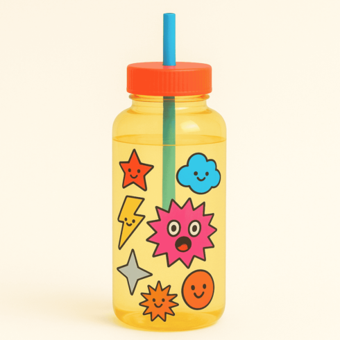 Colorful Transparent Water Bottle Pair Mockups for Kids & Travel” cover image.