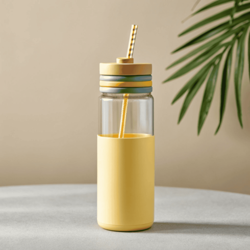 Brandable Multicolor Water Bottle Duo Mockup cover image.