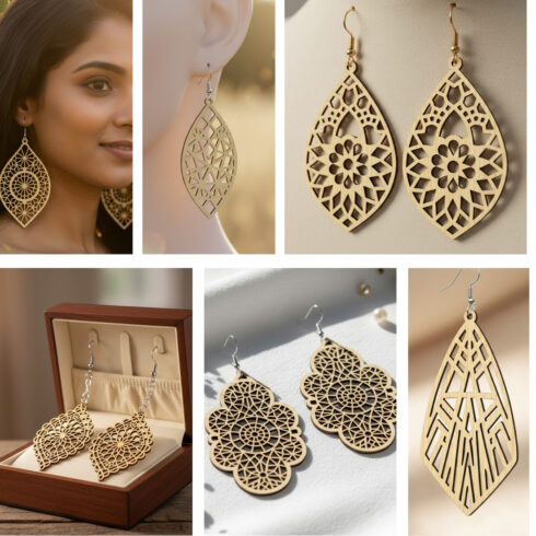 Mandala Earring SVG Bundle - 14 Intricate Boho Designs cover image.