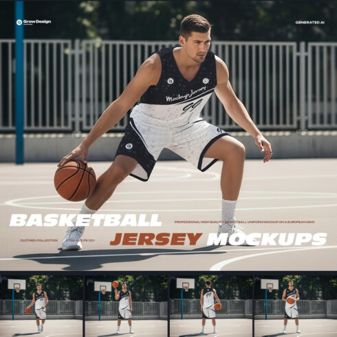 Basketball Uniform Mockups on a European Male cover image.