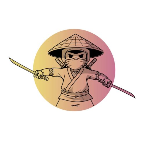 cute little ninja worrier logo cover image.