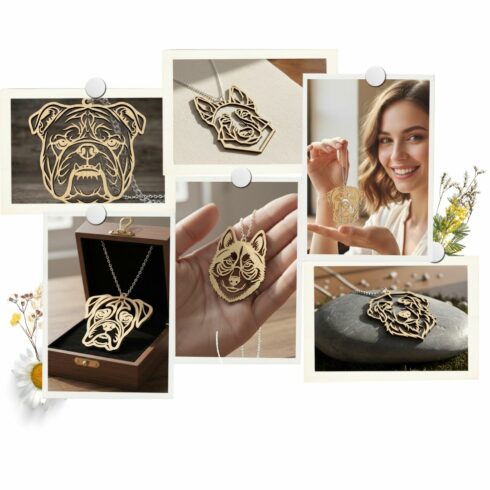 Dog Breed Pendant SVG Bundle - 13 Laser Cut Necklace Designs cover image.