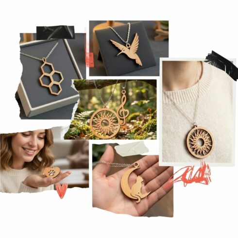Assorted Pendant SVG Bundle - 16 Laser Cut Charm Designs cover image.