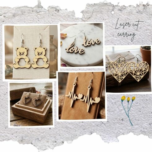 Valentine Earring SVG Bundle - 7 Heart & Love Designs cover image.