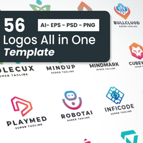 56 Logos All in One Template cover image.