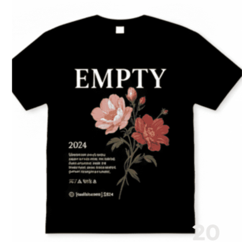 Vintage Floral Typography T-Shirt Design cover image.