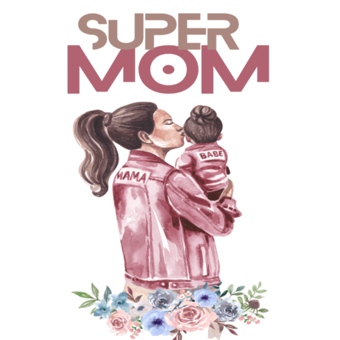 T-SHIRT Design for kids ( super mom) cover image.