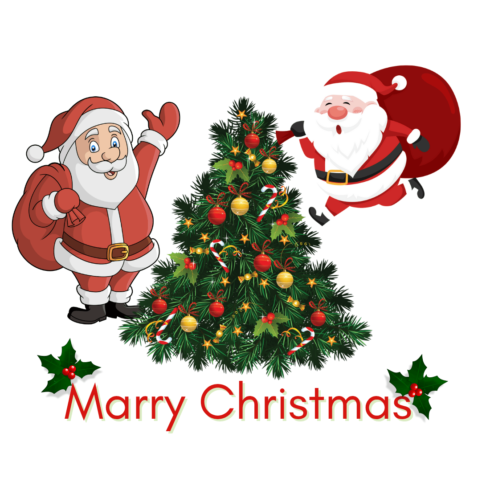 Marry Christmas tshirt design cover image.
