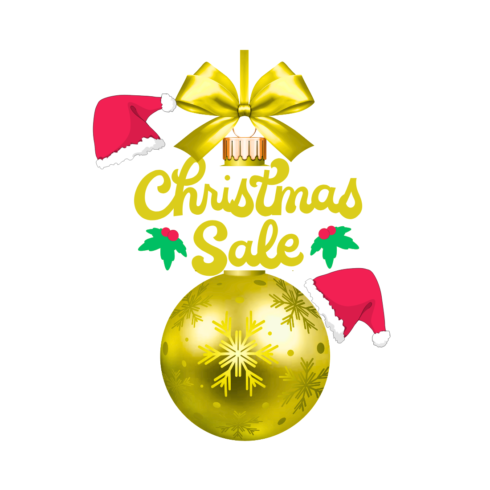 Christmas Sale Golden Ornament Festive Design cover image.