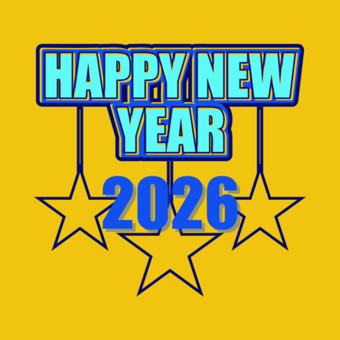 Happy 2026 new T-Shirt design cover image.