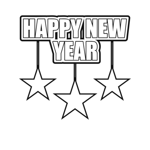 Happy new year t shirt design cover image.