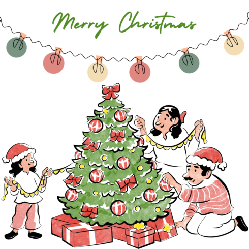 Marry Christmas t shirt design cover image.