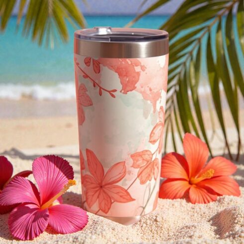 Water colour Travel Mug new design cover image.