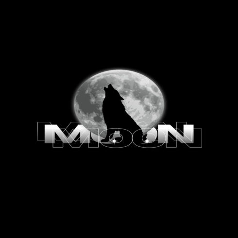 Black and White Simple Wolf Moon T-Shirt cover image.