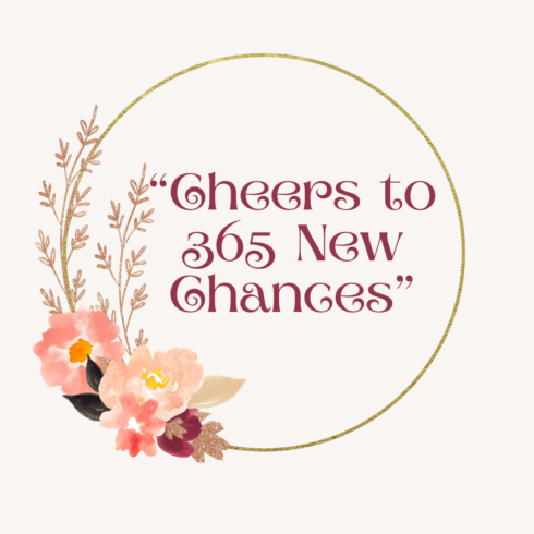 Cheers to 365 New Chances – Elegant New Year Floral T-Shirt cover image.