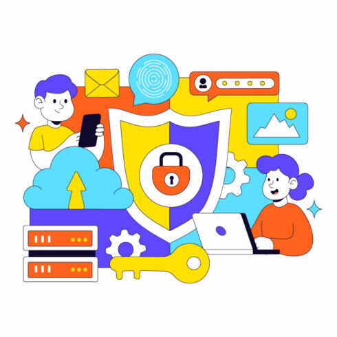 10 Digital Cloud Security Illustration cover image.