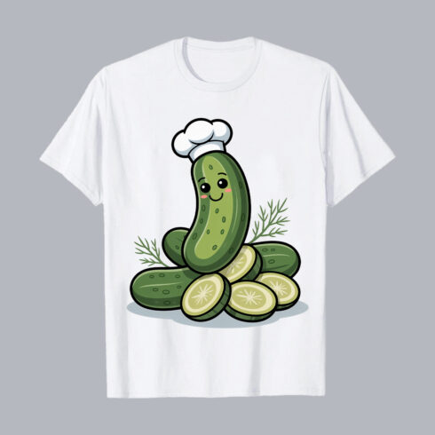 Chef Pickle Cooking Up Crunchy Happiness Daily food PNG PSD Food T shirt Design cover image.