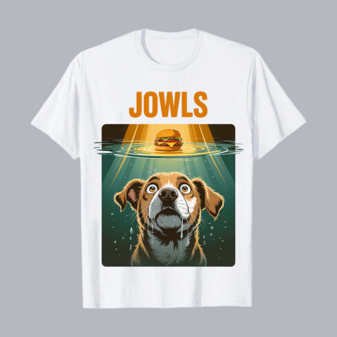Jowls Funny Dog Retro Sunset Illustration PNG EPS 10 Love T shirt Design cover image.