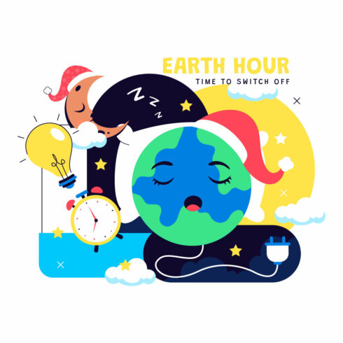 10 Happy Earth Hour Day Illustration cover image.