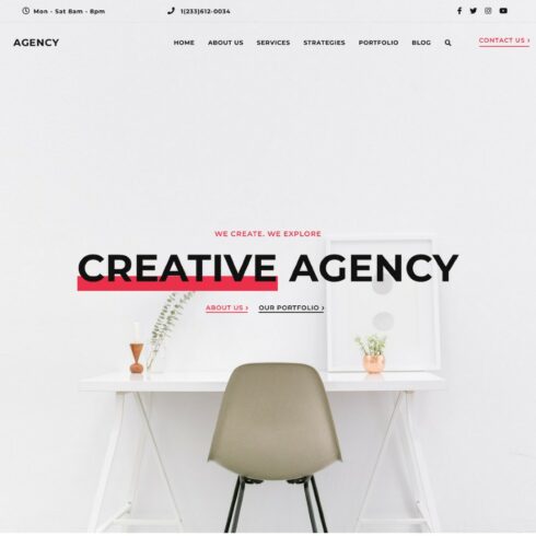 Creative Agency Website Template cover image.