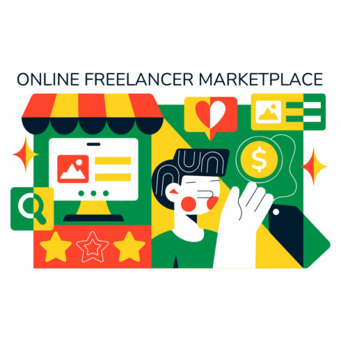 10 Online Freelancer Marketplace Illustration cover image.