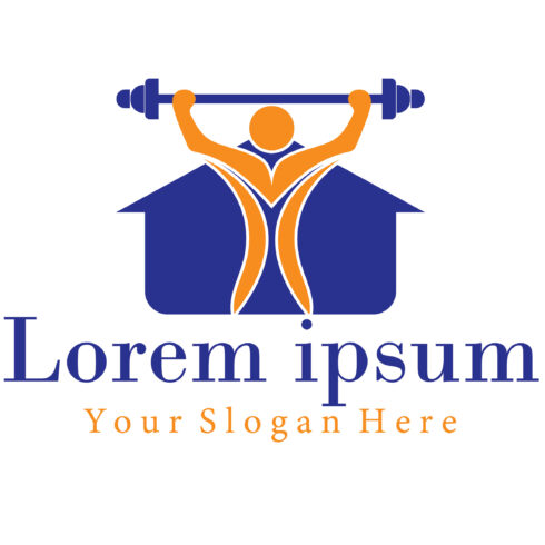Fitness Education Logo Design – Strength Training House Icon with Barbell Athlete for Gym, Academy, Coach Branding cover image.
