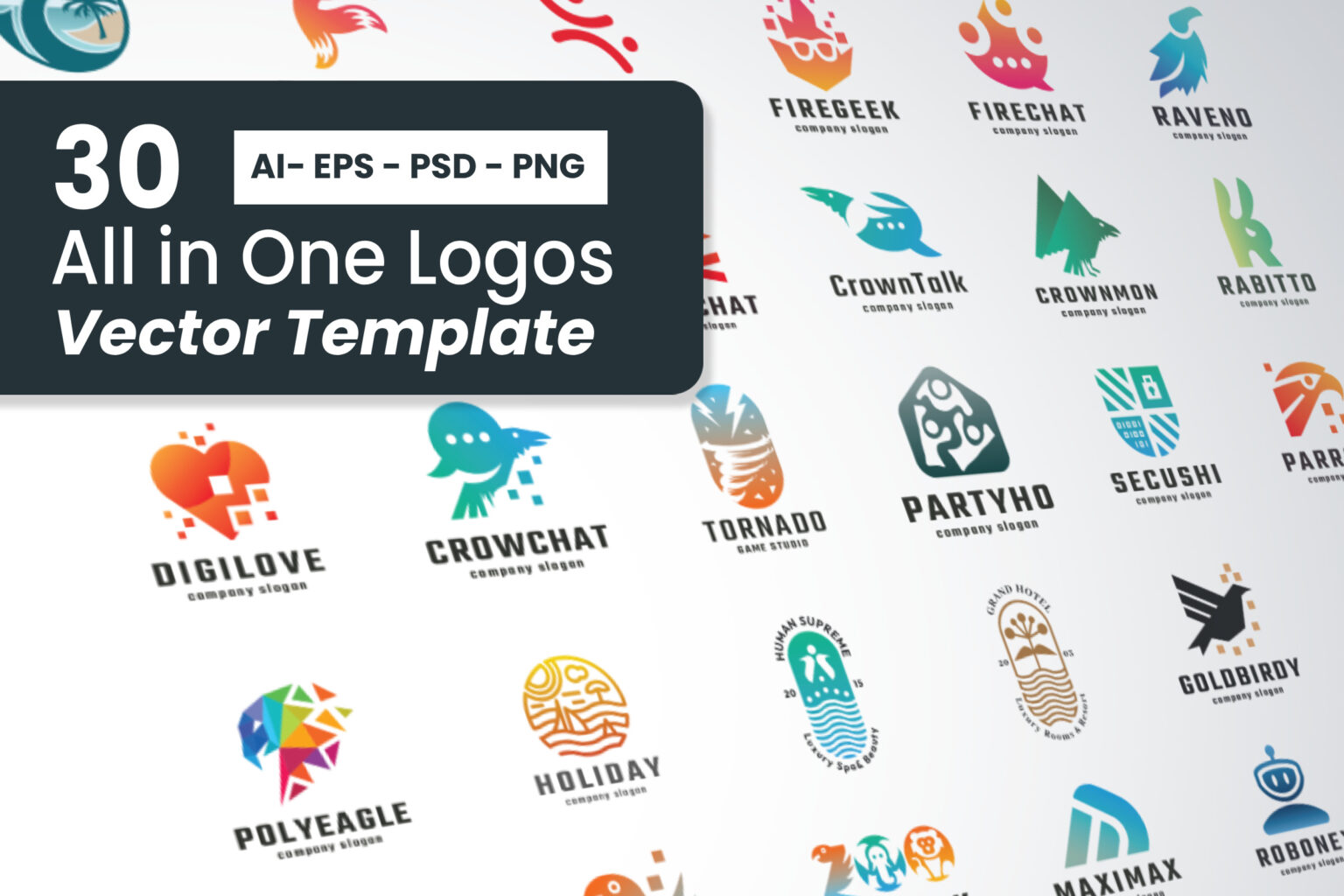 30 All in One Logos Vector Template - MasterBundles