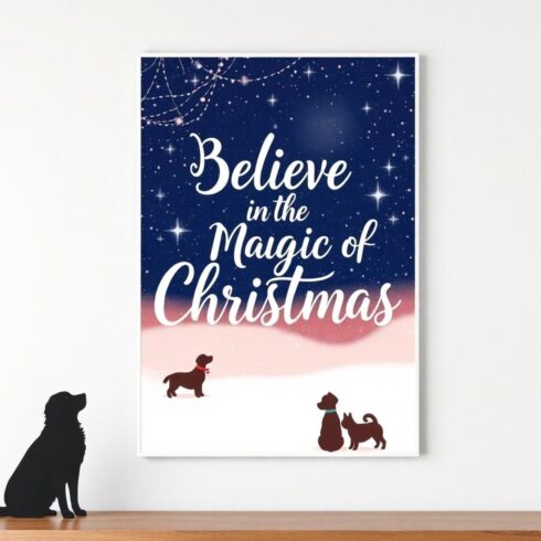 Christmas Wall Art & Pet Quote – Cozy Winter, Dog & Cat Quote Prints, Festive Home Decor Set (ZIP Download) cover image.