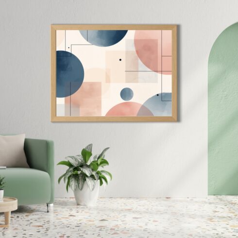 Modern Abstract Geometric Wall Art Bundle | Soft Pastel Minimal Designs (AI Art) cover image.