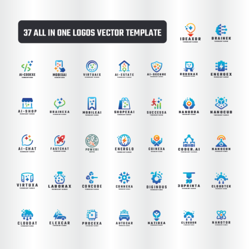 37 All in One Logos Vector Template cover image.