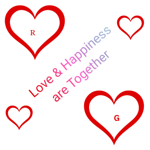 Love & Happiness Are Together – Heart Typography Design cover image.