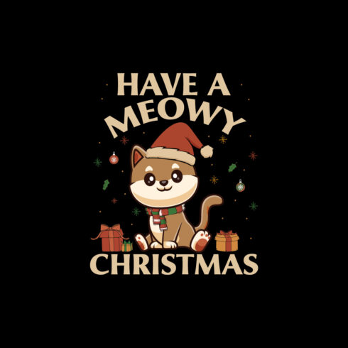 Have a Meowy Christmas Funny T-Shirt cover image.