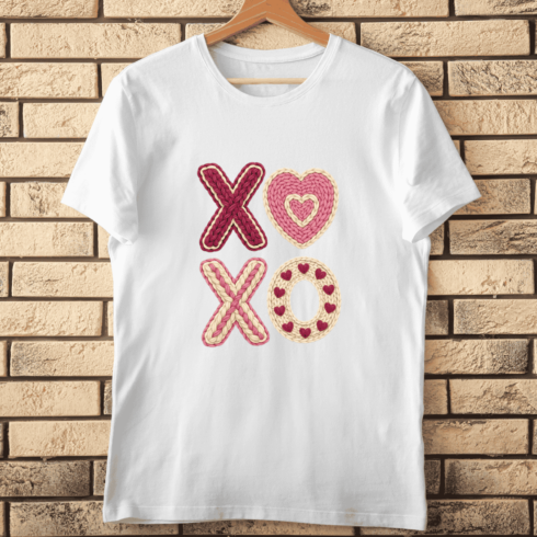 Knitting & Crochet Style Valentine's XOXO T-Shirt Design cover image.