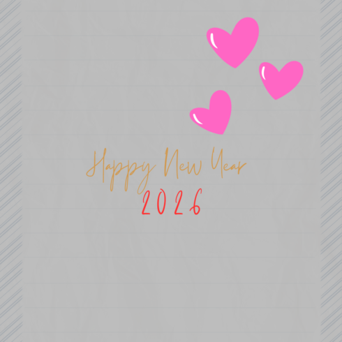 Happy new year greeting card cover image.