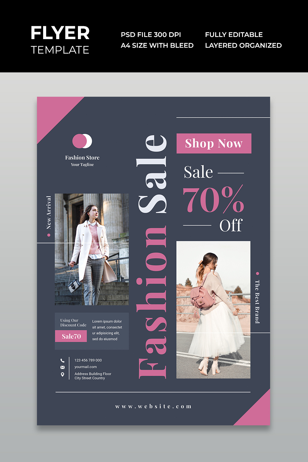 Elegant Boutique Fashion Sale Flyer Template 70% Off - MasterBundles
