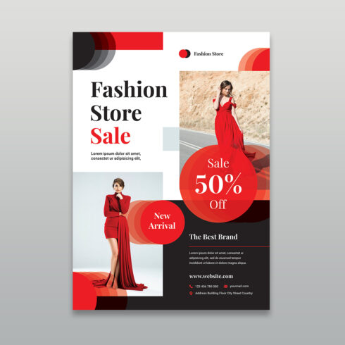 Bold Fashion Store Sale Flyer Template with 50% Discount cover image.