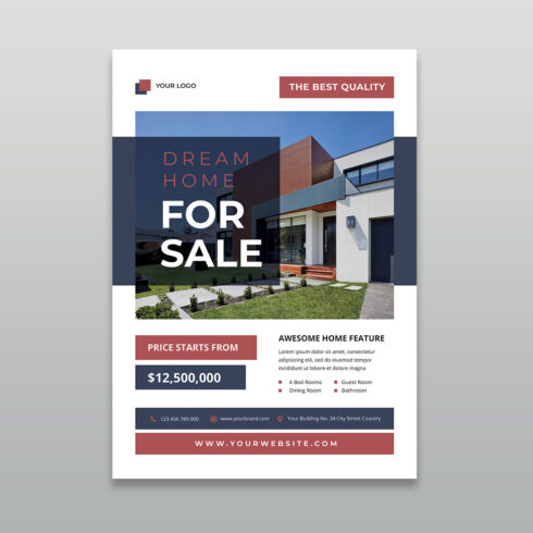 Modern Luxury Real Estate & Property Flyer Template cover image.
