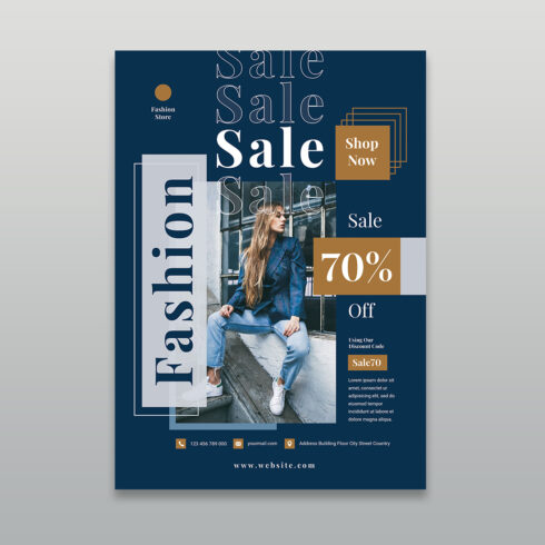 Elegant High-Fashion Retail Sale Flyer Template - 70% Off cover image.