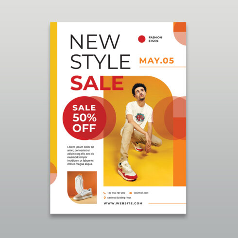 New Style Fashion & Footwear Sale Flyer Template cover image.