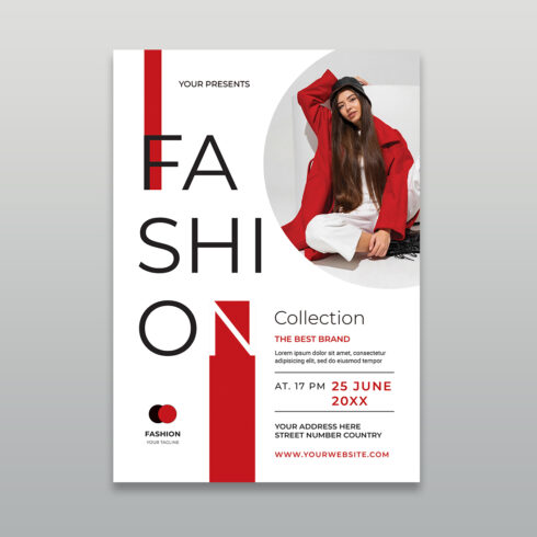 Elegant Modern Fashion Collection & Lookbook Flyer Template cover image.