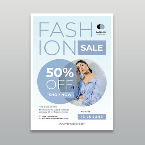 Elegant Pastel Fashion Sale & Promotion Flyer Template cover image.