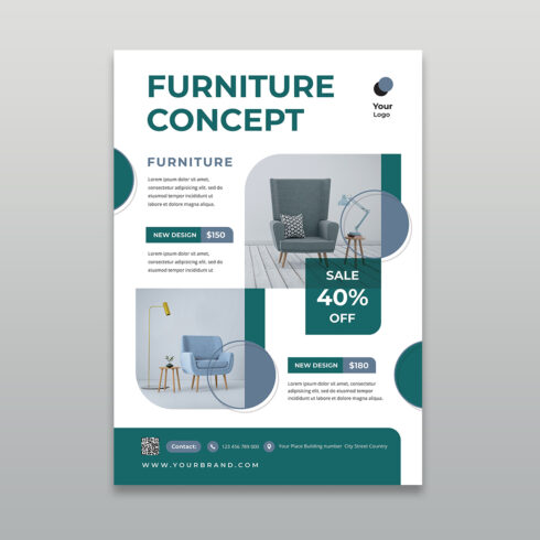 Minimalist Furniture Concept & Interior Sale Flyer cover image.