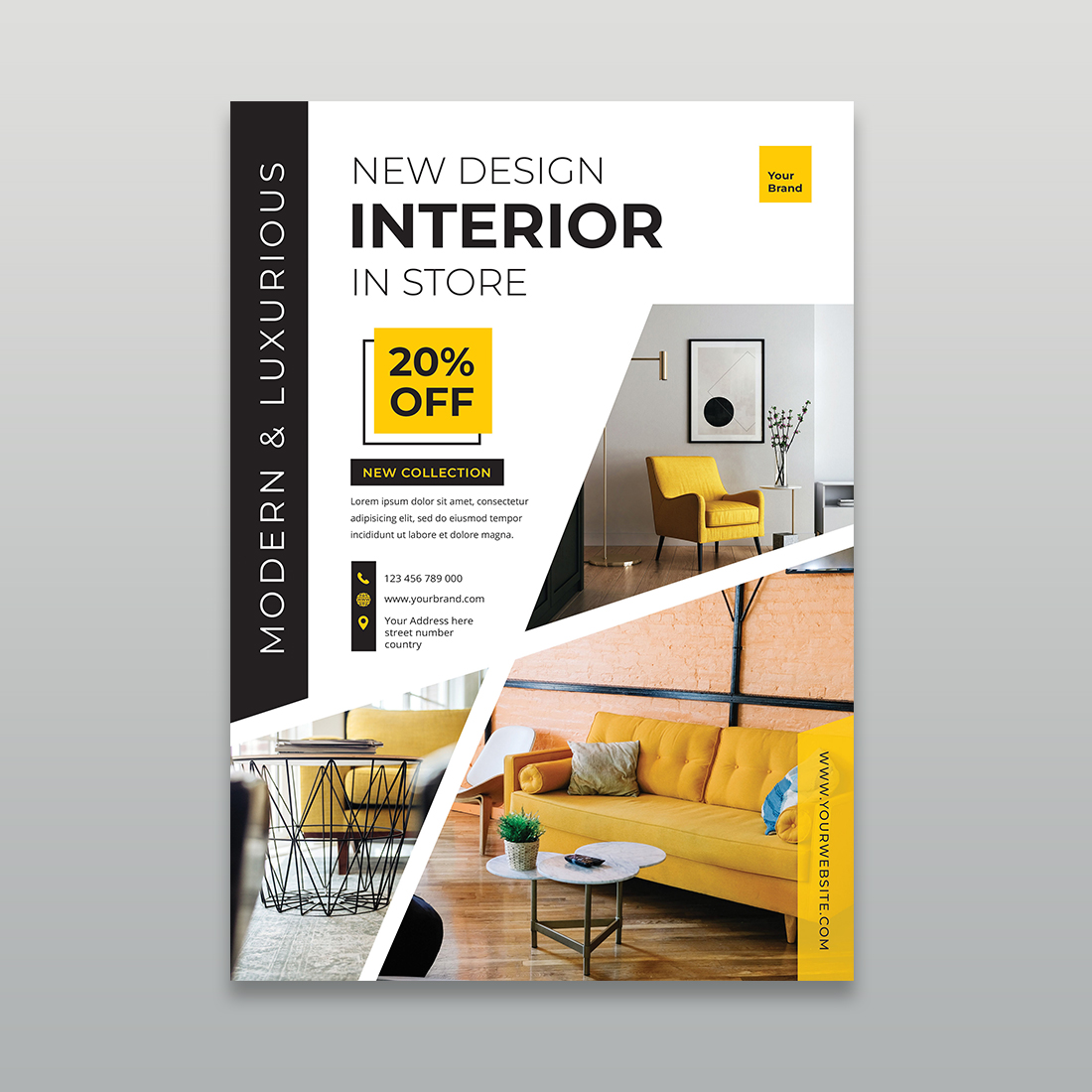 Modern Interior Design & Luxury Furniture Sale Flyer - MasterBundles