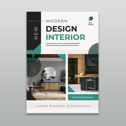 Minimalist Real Estate Interior Design Flyer Template cover image.